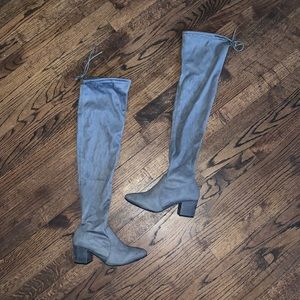 Over the knee wedged boots